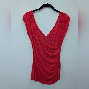 White House Black Market Red Draped Top